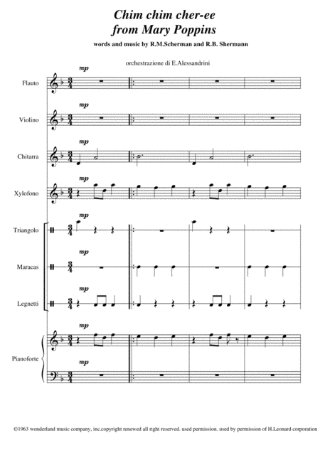 Chim Chim Cher-ee from Walt Disney's MARY POPPINS (arr. Ester Alessandrini)