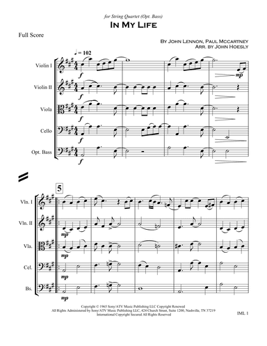 In My Life (arr. John Hoesly)