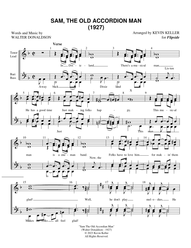 Sam, The Old Accordian Man (arr. Kevin Keller)