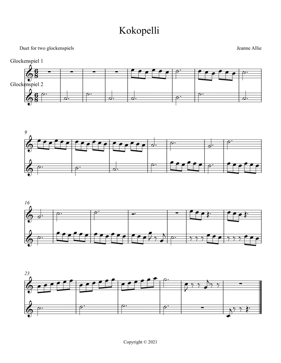Kokopelli for Glockenspiel duet