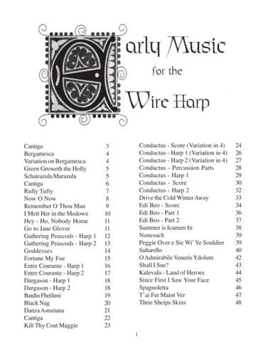 Early Music for Wire Harp (arr. John Hines)