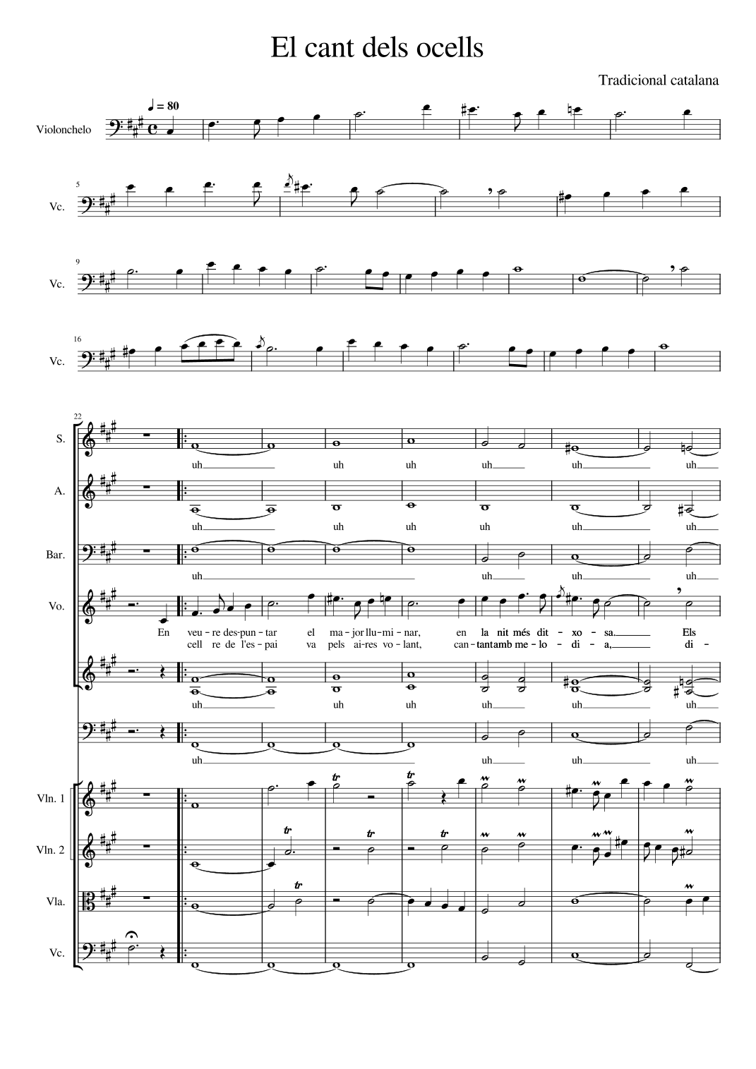 El cant dels ocells (The song of the birds) (arr. Óliver Carrasco)