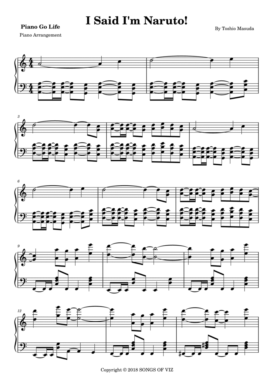 I Said I'm Naruto! (arr. Piano Go Life)