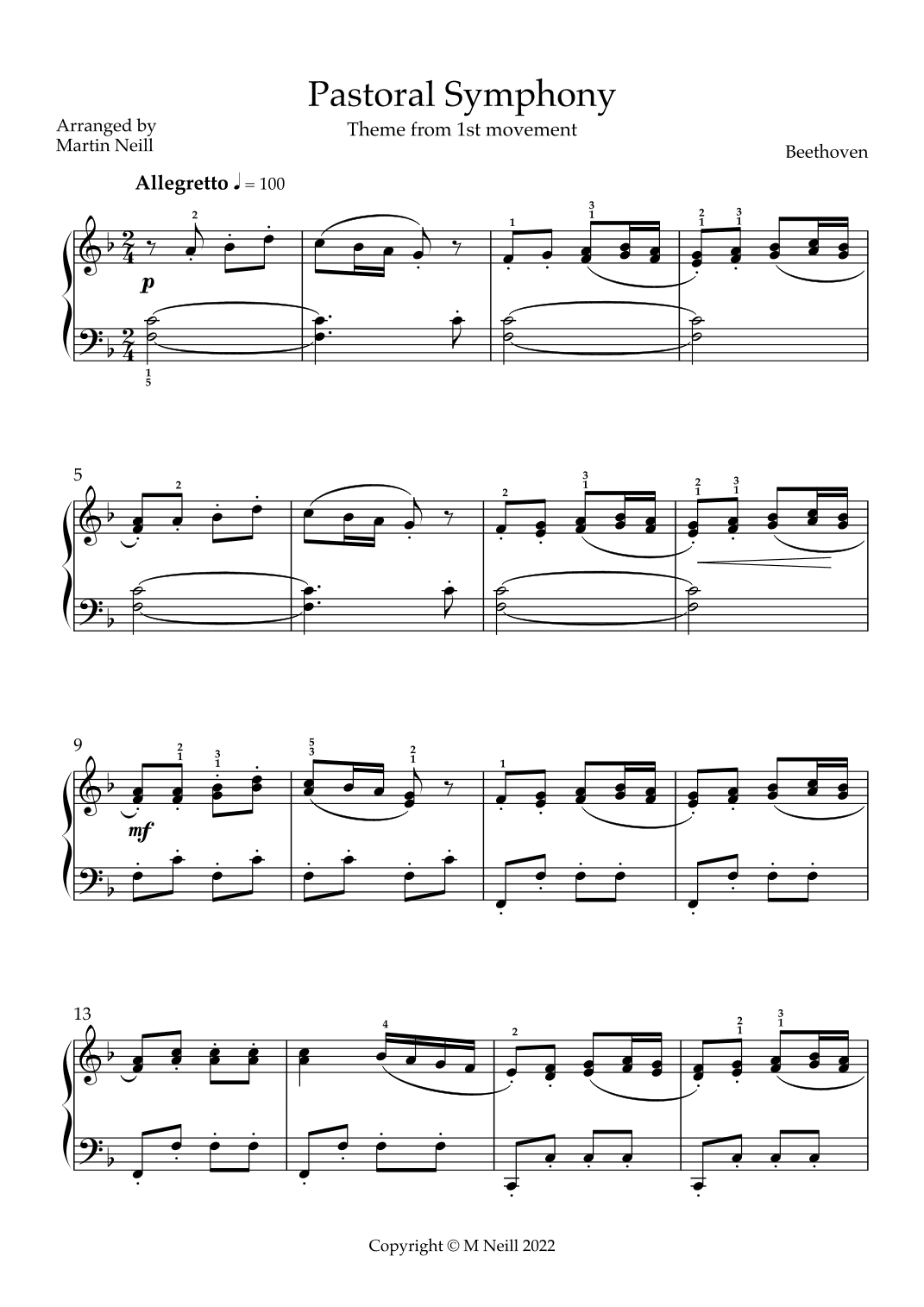 Pastoral Symphony - Opening Theme (arr. Martin Neill)