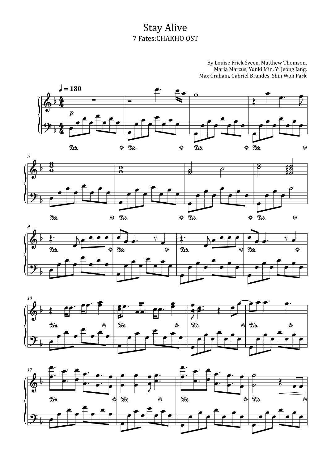 Stay Alive(prod.suga Of Bts) (arr. poon)