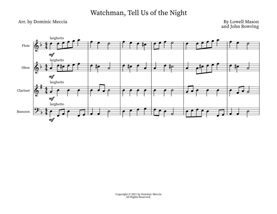 Watchman, Tell Us of the Night (arr. Dominic Meccia)