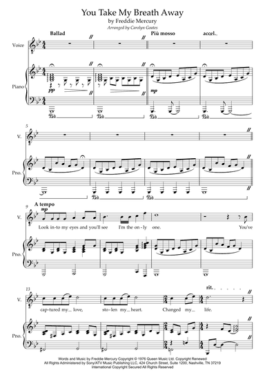 You Take My Breath Away (arr. Carolyn Goates)