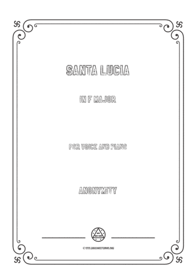 Louis-Santa Lucia in F Major,for Voice and Piano (arr. MSM)