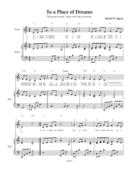 Come Let's Fly Away (3 Part Round)