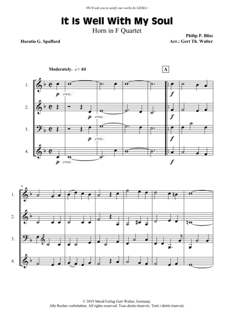 It Is Well With My Soul (arr. Gert Th. Walter)