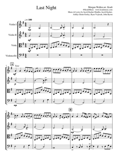 Last Night (arr. KoaliMusic)
