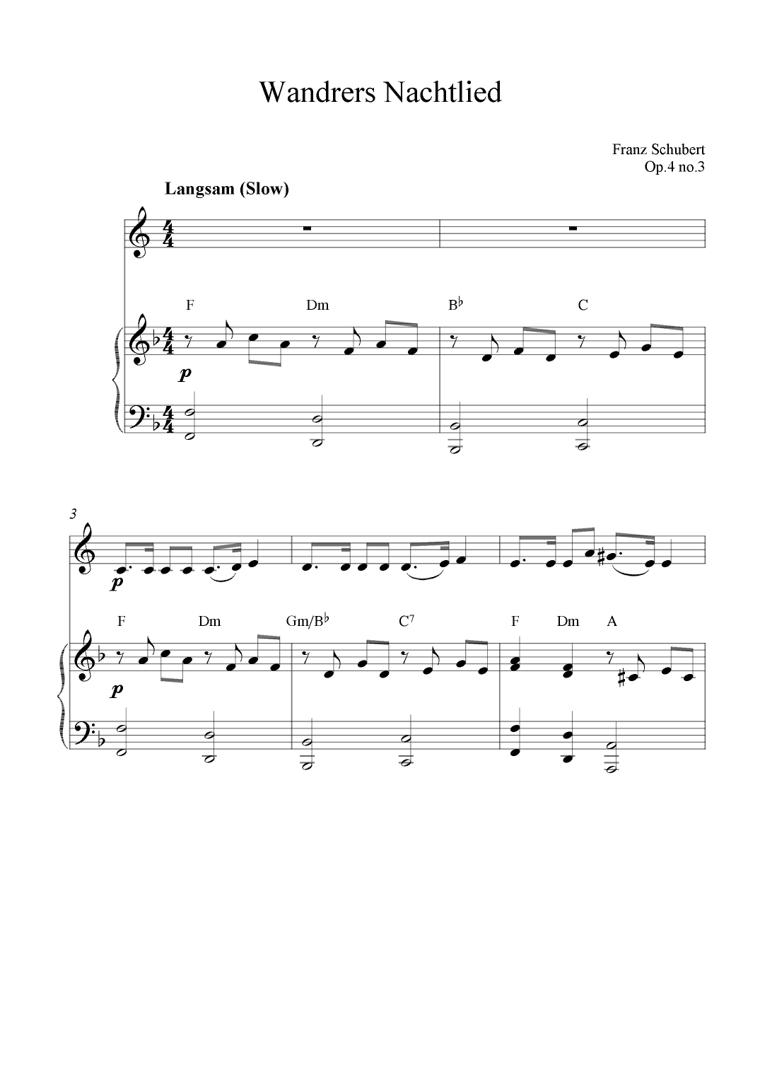 Wandrers Nachtlied (Op.4 no.3) (arr. Kaiserin Rebecca)