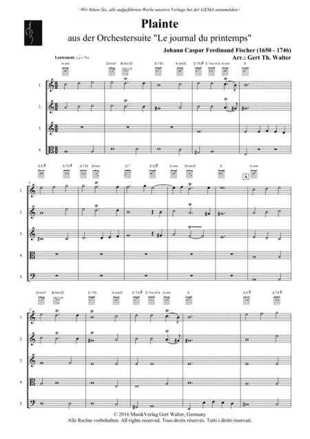 Plainte (arr. Gert Th. Walter)