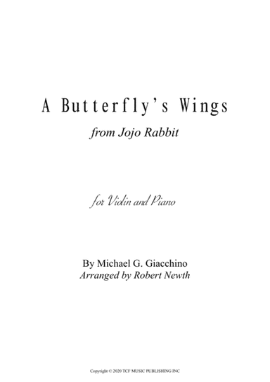 Butterfly's Wings (arr. Robert Newth)