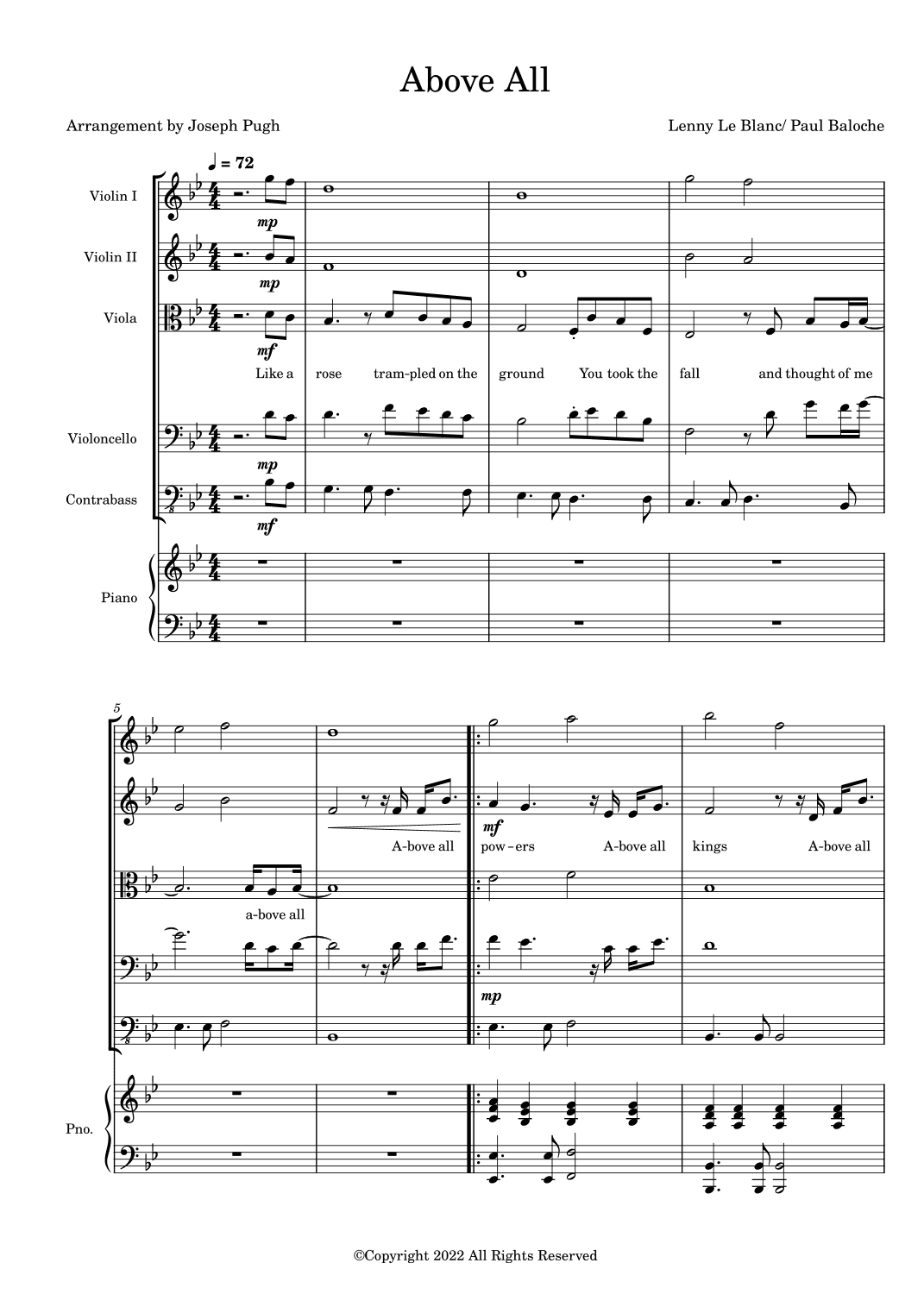 Above All (arr. Joseph Pugh)