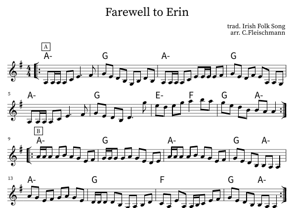 Farewell to Erin (arr. Christoph Fleischmann)