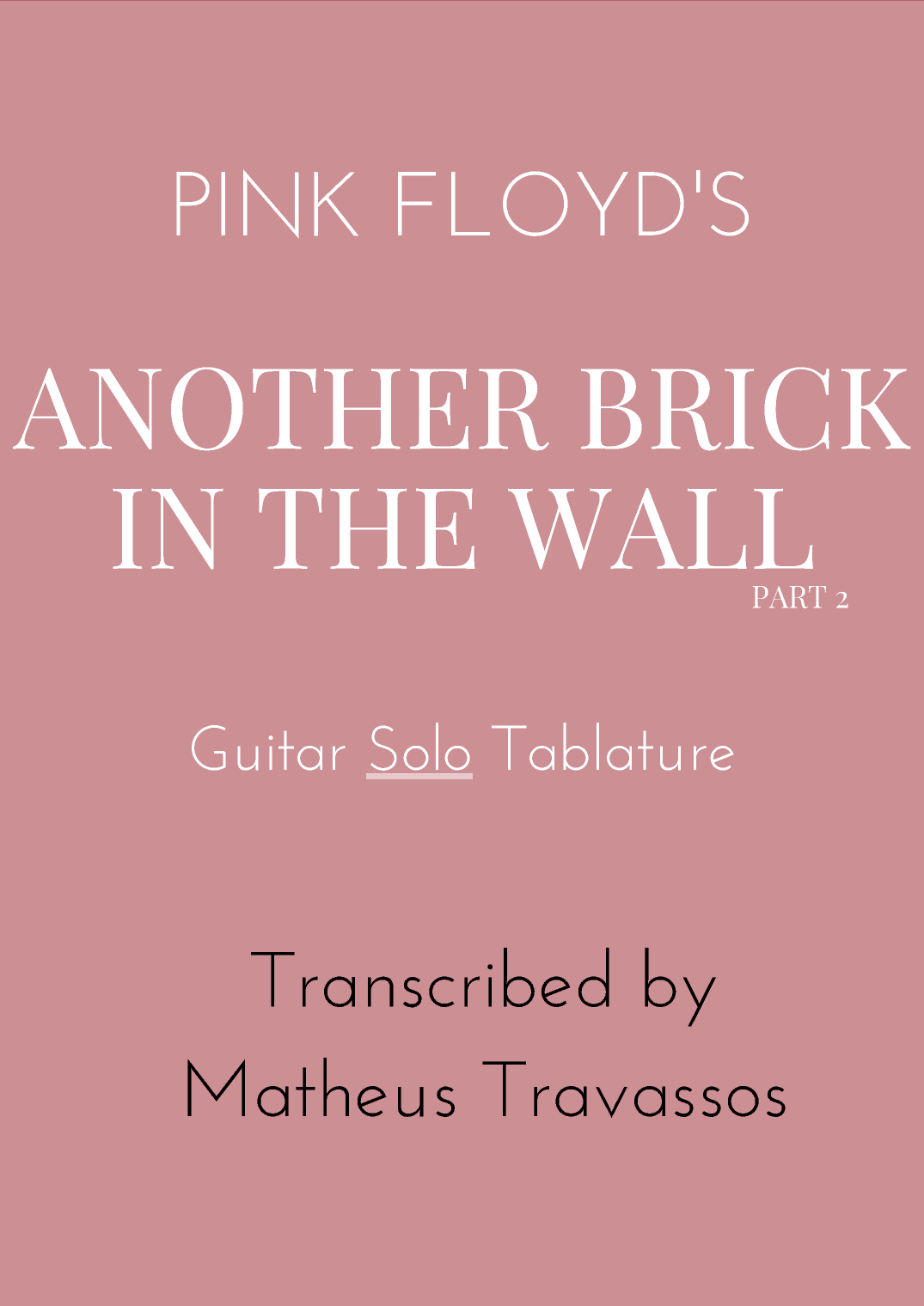 Another Brick In The Wall, Part 2 (arr. Matheus Travassos)