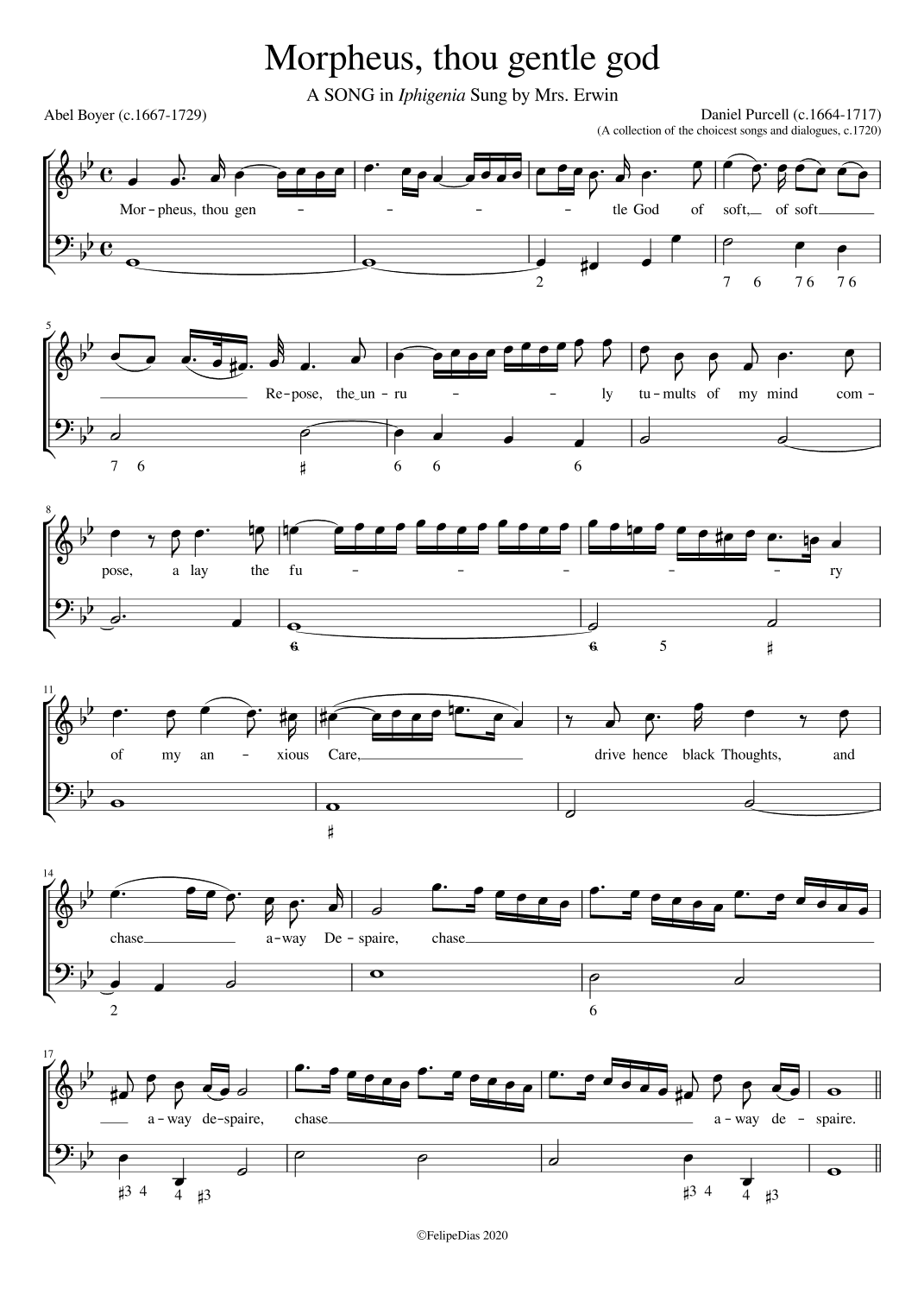 Morpheus thou gentle god (arr. Early Music Scores)