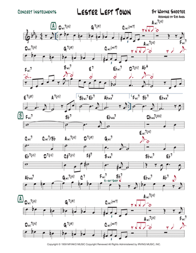 Lester Left Town (arr. Rob Ames)