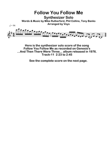 Follow You, Follow Me (arr. Voys)