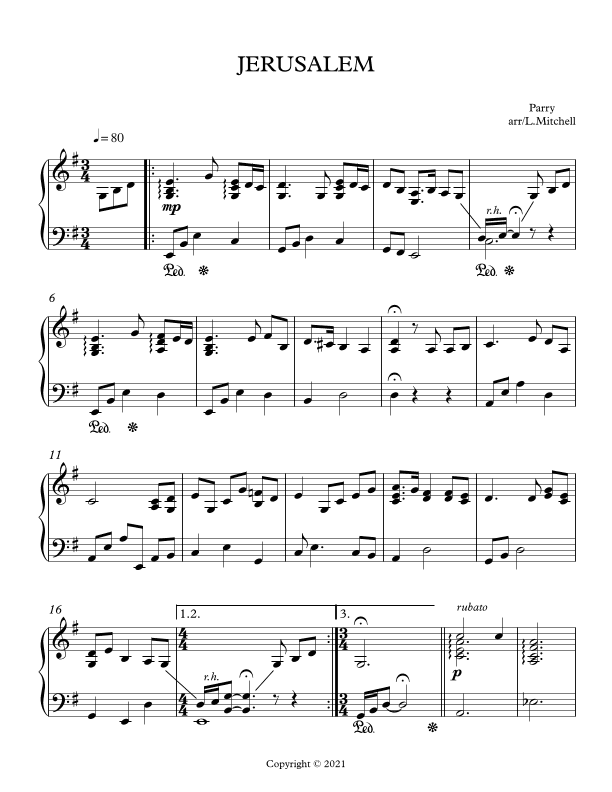 JERUSALEM (arr. Lee Mitchell)