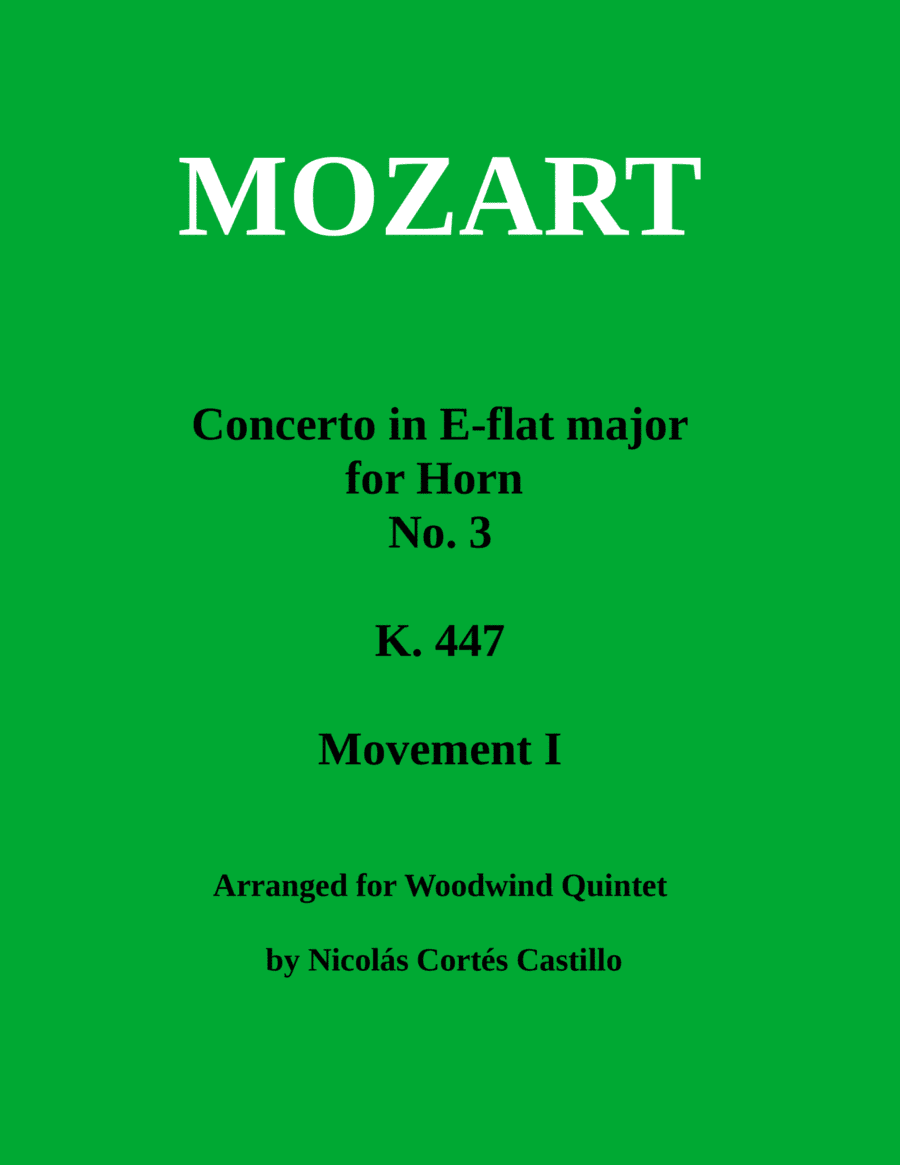 Mozart - Horn Concerto No. 3 Movement 1 - Wind Quintet (arr. Nicolás Cortés Castillo)