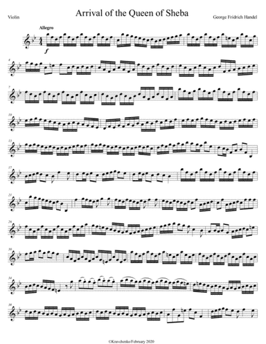 George Fridrich Handel - Arrival of the Queen of Sheba (arr. Julia Samarska)