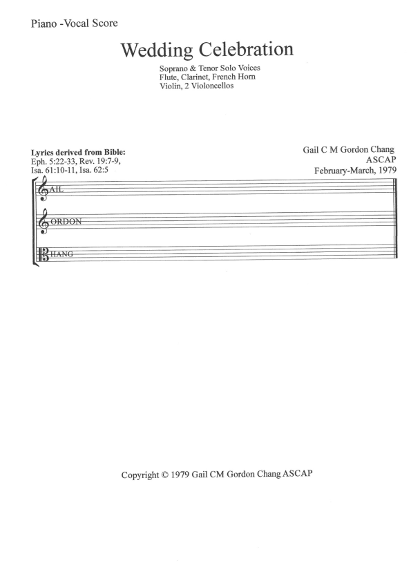 Wedding Celebration - Piano/Vocal Score