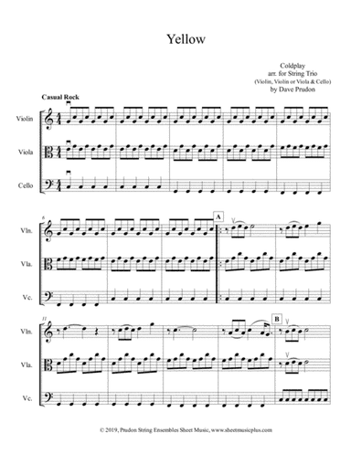 Yellow (arr. Dave Prudon)