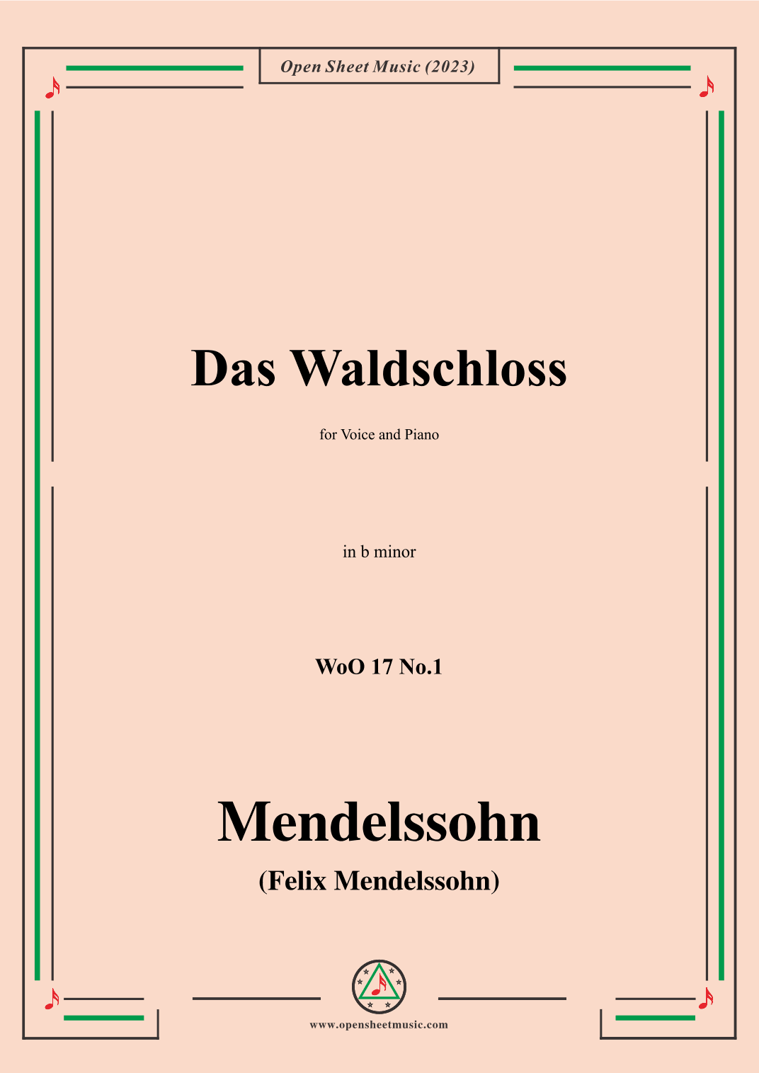 F. Mendelssohn-Das Waldschloss,WoO 17 No.1,in b minor (arr. OSM Press)