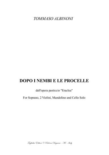 DOPO I VENTI E LE PROCELLE - T. Albinoni - For Soprano, 2 Vln, Mandolino and Cello solo (arr. Renato Tagliabue)