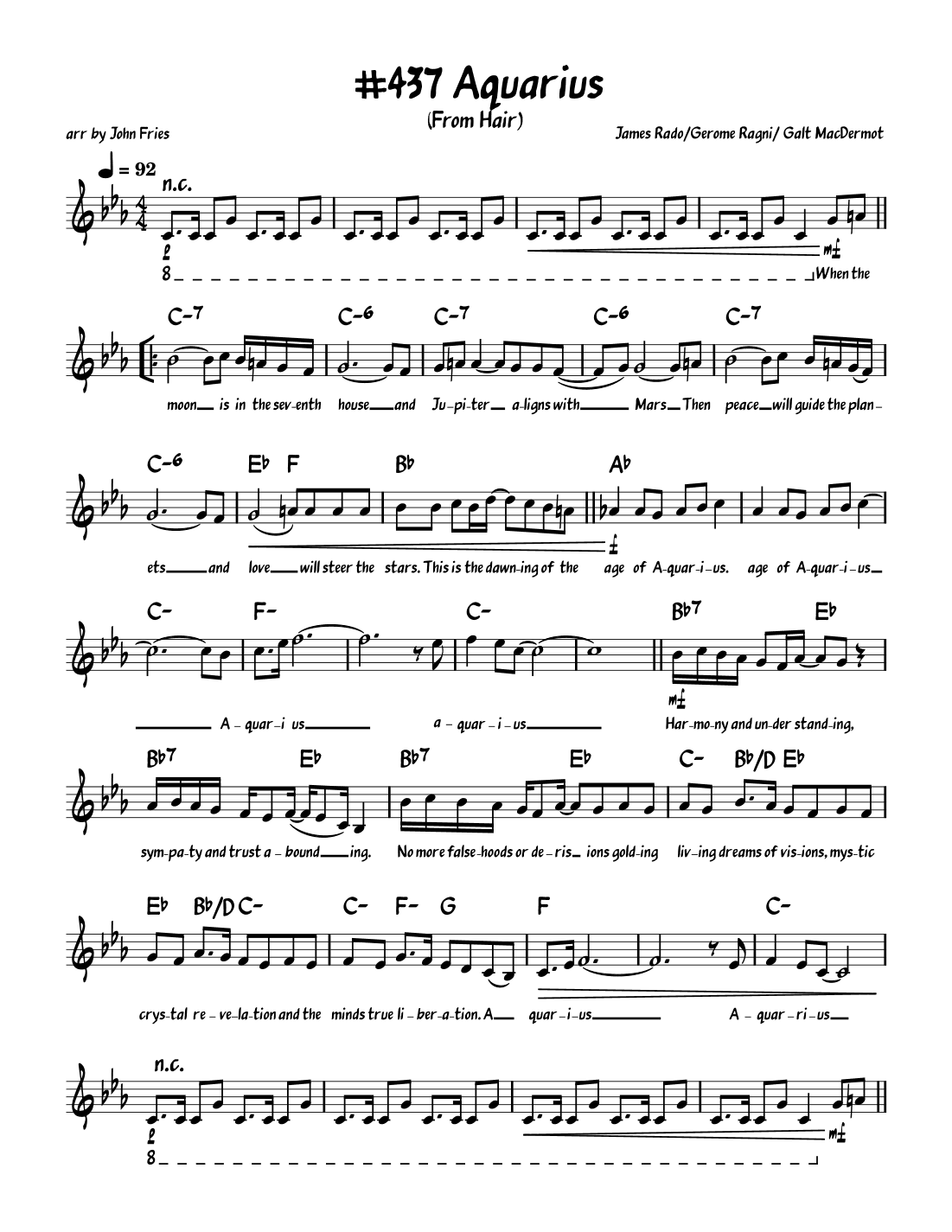 Aquarius (arr. John Fries)