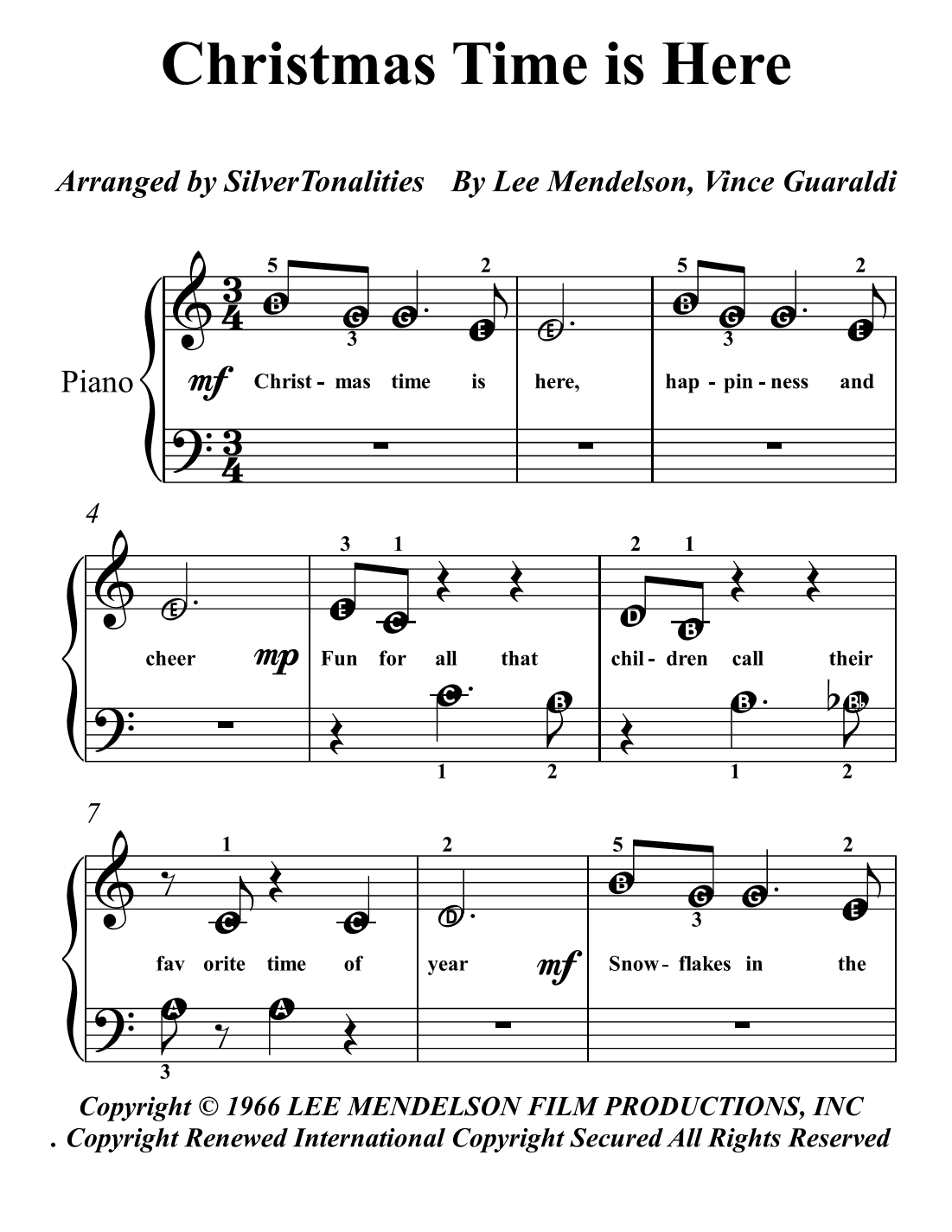 Christmas Time Is Here (arr. SilverTonalities)