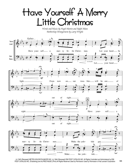 Have Yourself A Merry Little Christmas  from MEET ME IN ST. LOUIS (arr. Larry Wright)