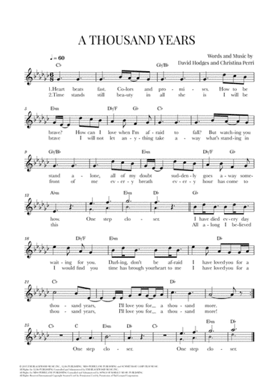 A Thousand Years (arr. Cadenza Editions)