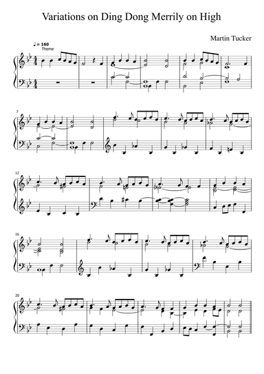 Ding Dong Merrily on High: 9 variations for piano (arr. Martin Tucker)