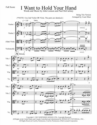I Want To Hold Your Hand (arr. Court Mast)