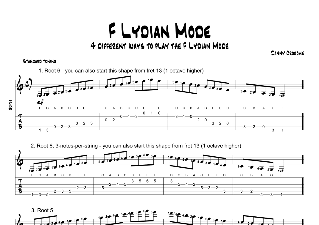 F Lydian Mode (4 Ways to Play)