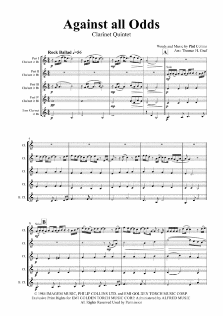 Against All Odds (take A Look At Me Now) (arr. Thomas H. Graf)