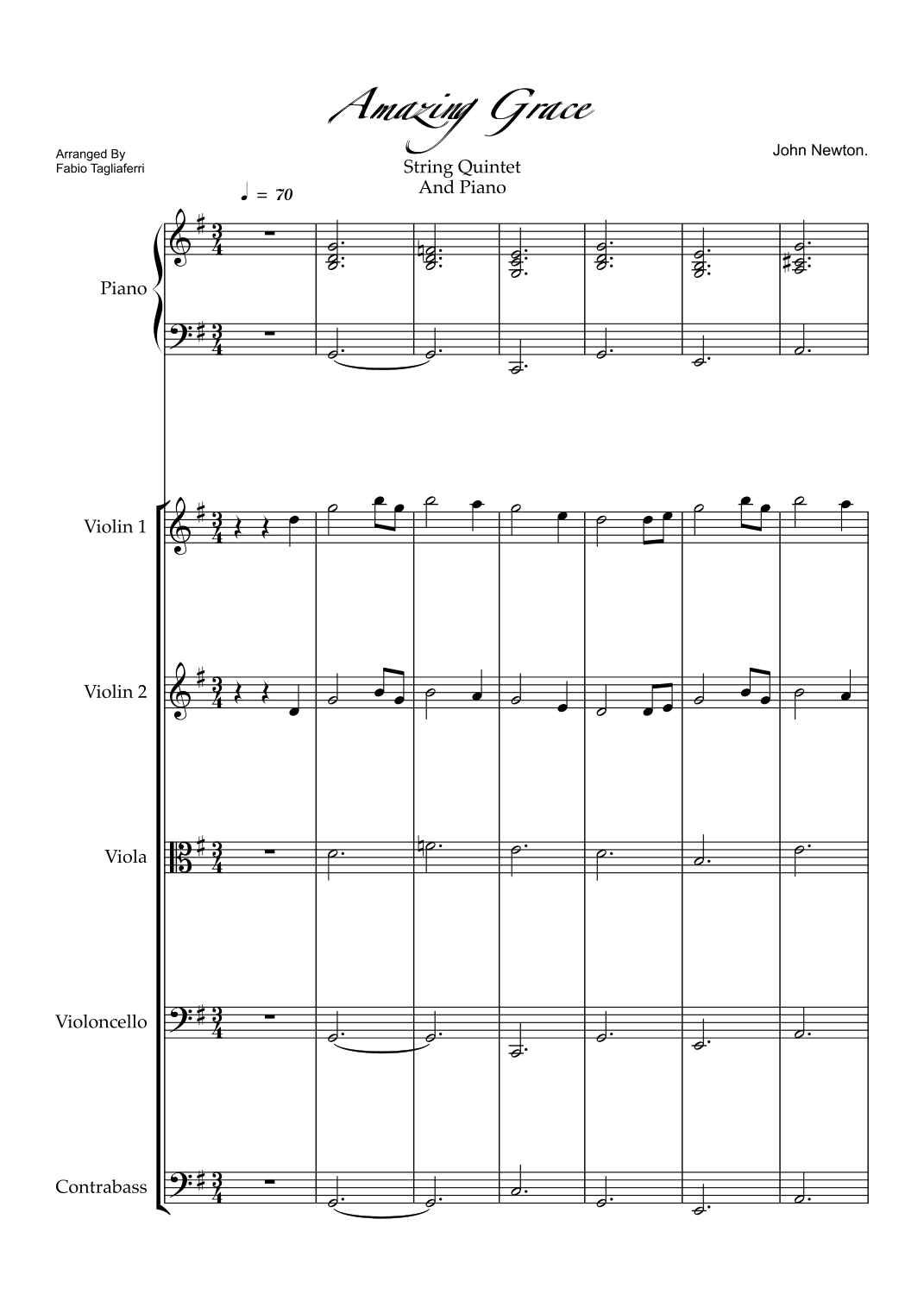 Amazing Grace (arr. Fabio Tagliaferri)