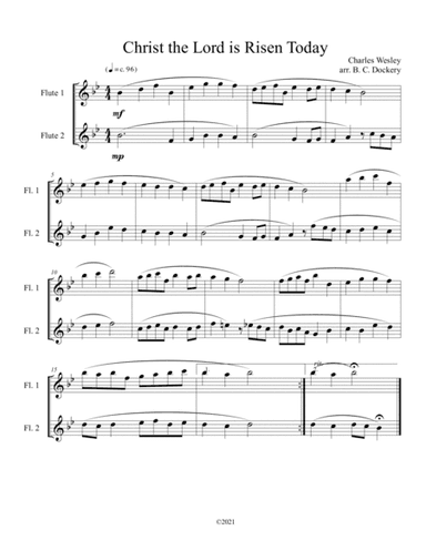 Christ the Lord is Risen Today (flute duet) (arr. B. C. Dockery)