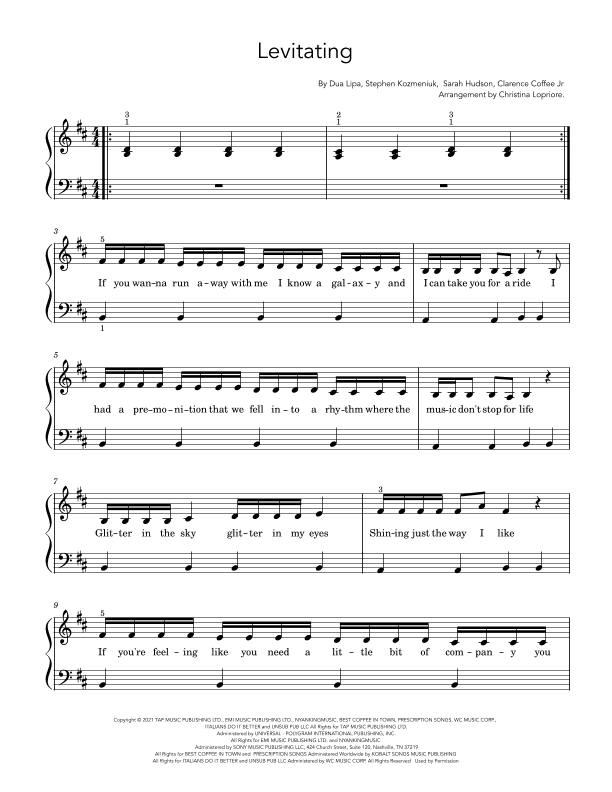 Levitating (arr. Christina Lopriore)