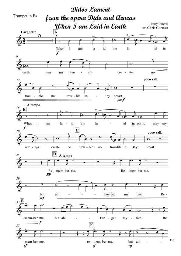 When I am Laid in Earth (Dido's Lament) (arr. Chris Gorman)