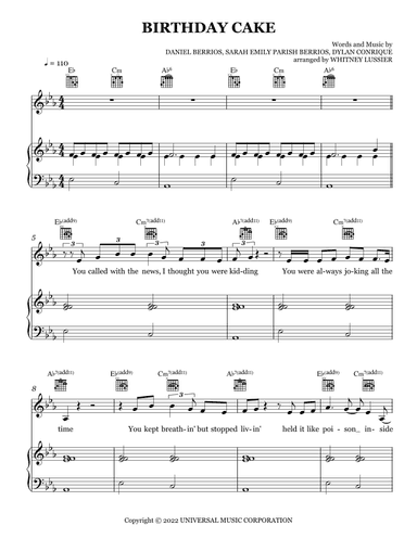 Birthday Cake (arr. Whitney Lussier)