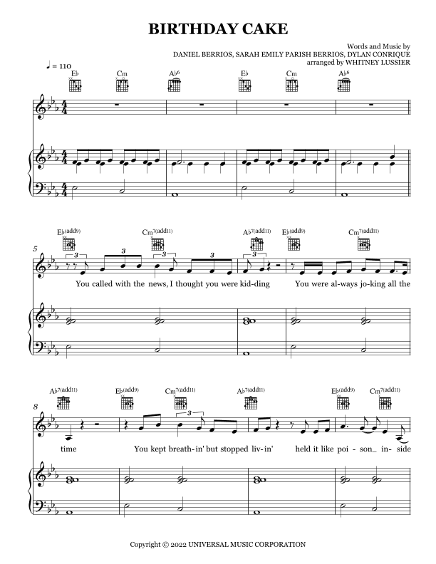 Birthday Cake (arr. Whitney Lussier)