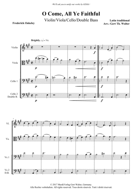 O Come, All Ye Faithful (arr. Gert Th. Walter)