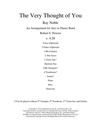 The Very Thought Of You (arr. Robert E. Proctor)
