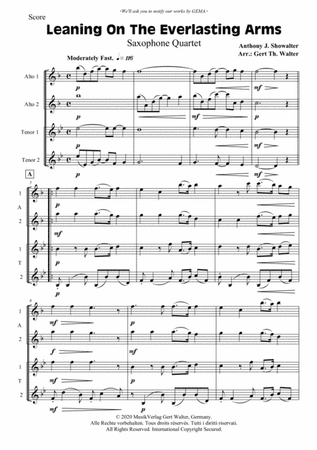 Leaning On The Everlasting Arms (arr. Gert Th. Walter)