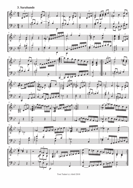 3_Sarabande (Movement of suite 19 in Bb M) Toni Tudurí