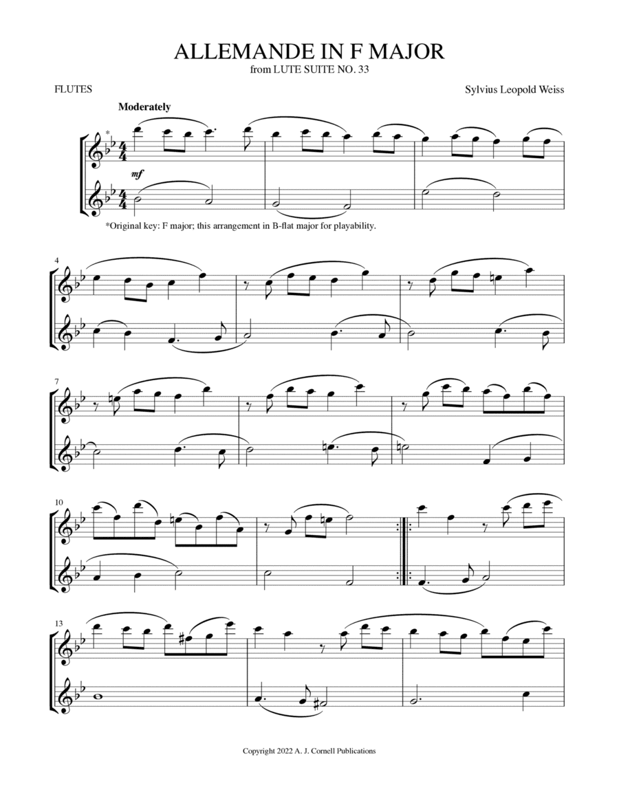 Allemande in F Major (from Lute Suite No. 33) (arr. Mark Phillips)
